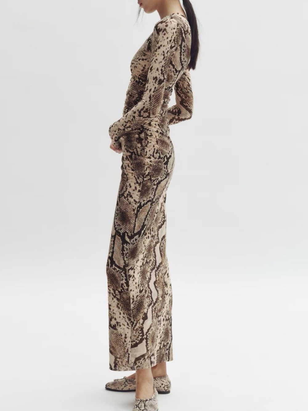 NWT Stella McCartney New Collection Reptile Maxi Mesh Long Sleeve Dress Size XXL - Picture 5 of 7